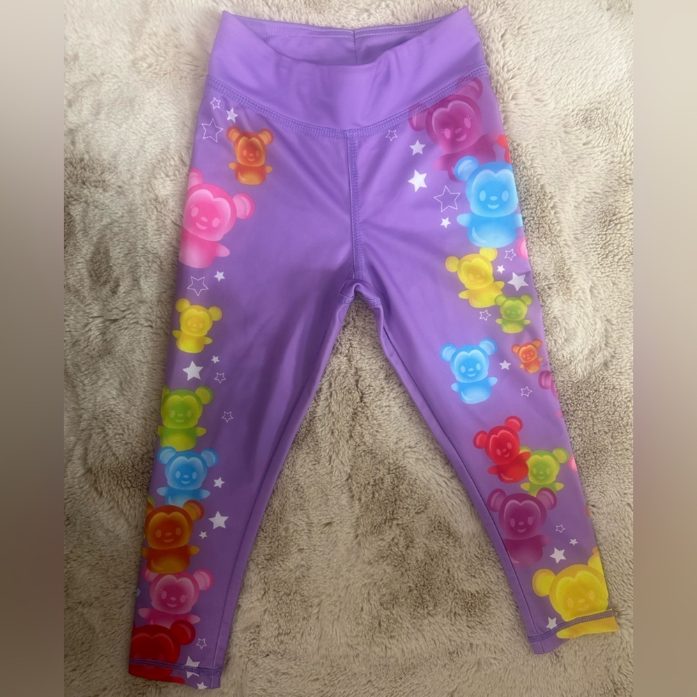 The Disney Store Purple Gummy Bear Print Kids Leggings size 4